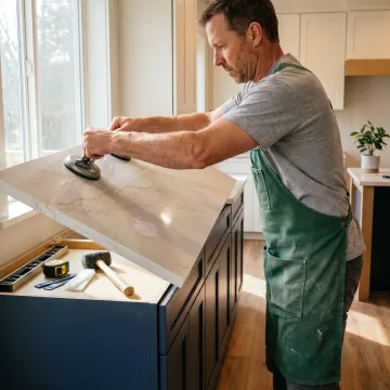 Quartz countertop installation process