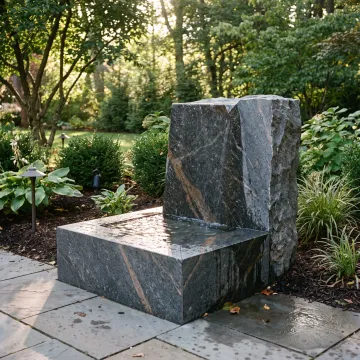 Custom granite garden stone installation