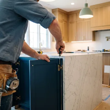 Custom kitchen cabinets in a finished kitchen