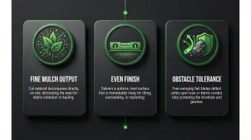 Three key flail mower operational advantages for land clearing illustrated infographic