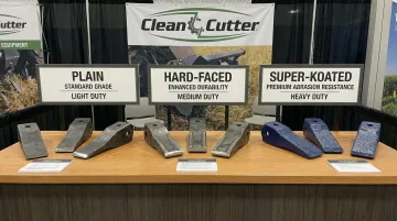 Clean Cutter mulcher replacement tooth hardness grade options plain hard-faced super-koated