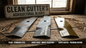 Clean Cutter three-tier blade system showing Plain Hard-Faced and Super-Koated options
