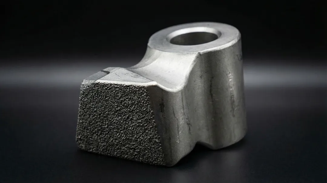 Flail mower hammer blade showing carbide hard-facing coating on cutting edge