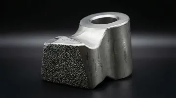 Flail mower hammer blade showing carbide hard-facing coating on cutting edge
