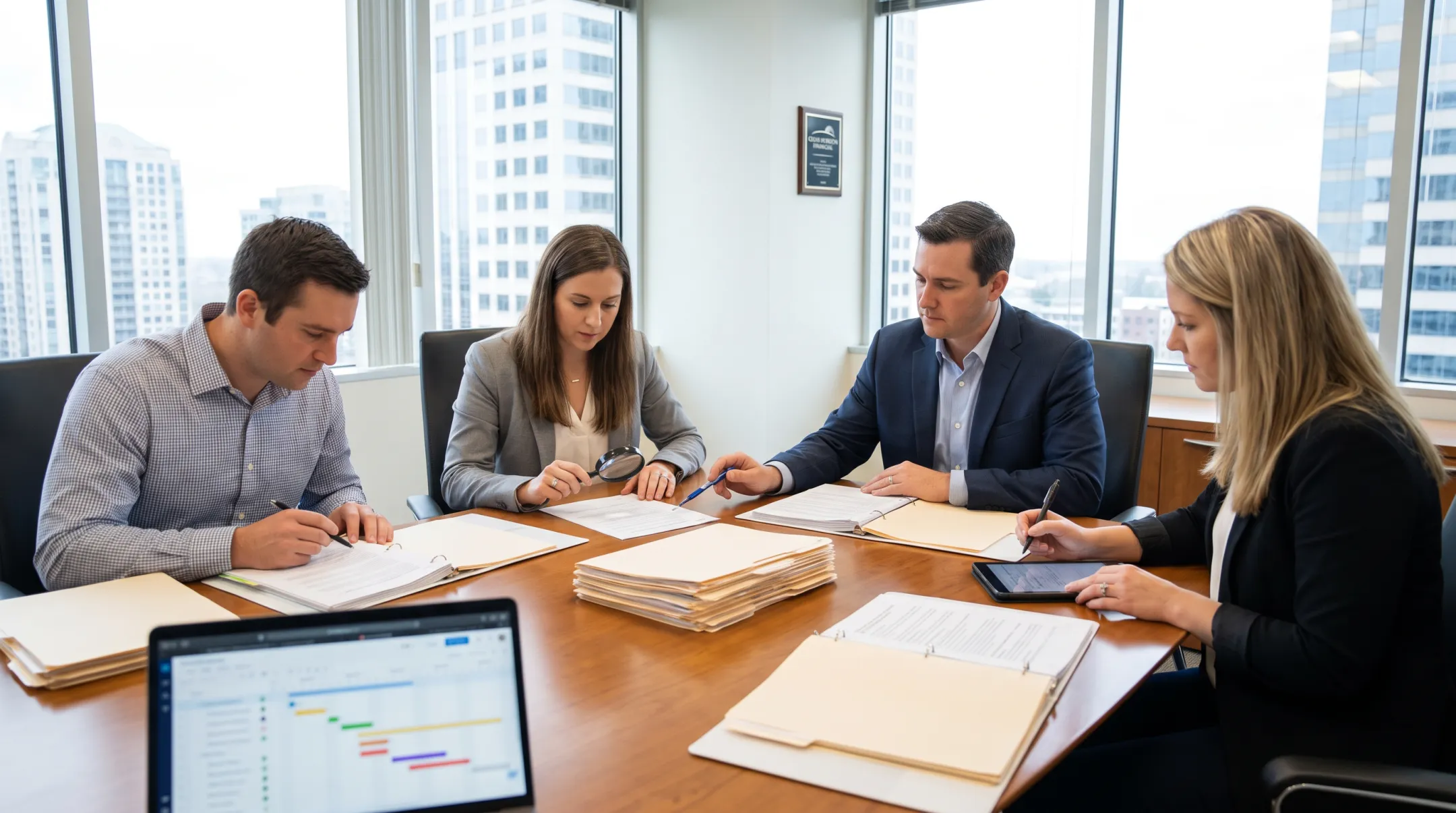Clear Horizon Financial staff reviewing timeshare contracts and exit documentation