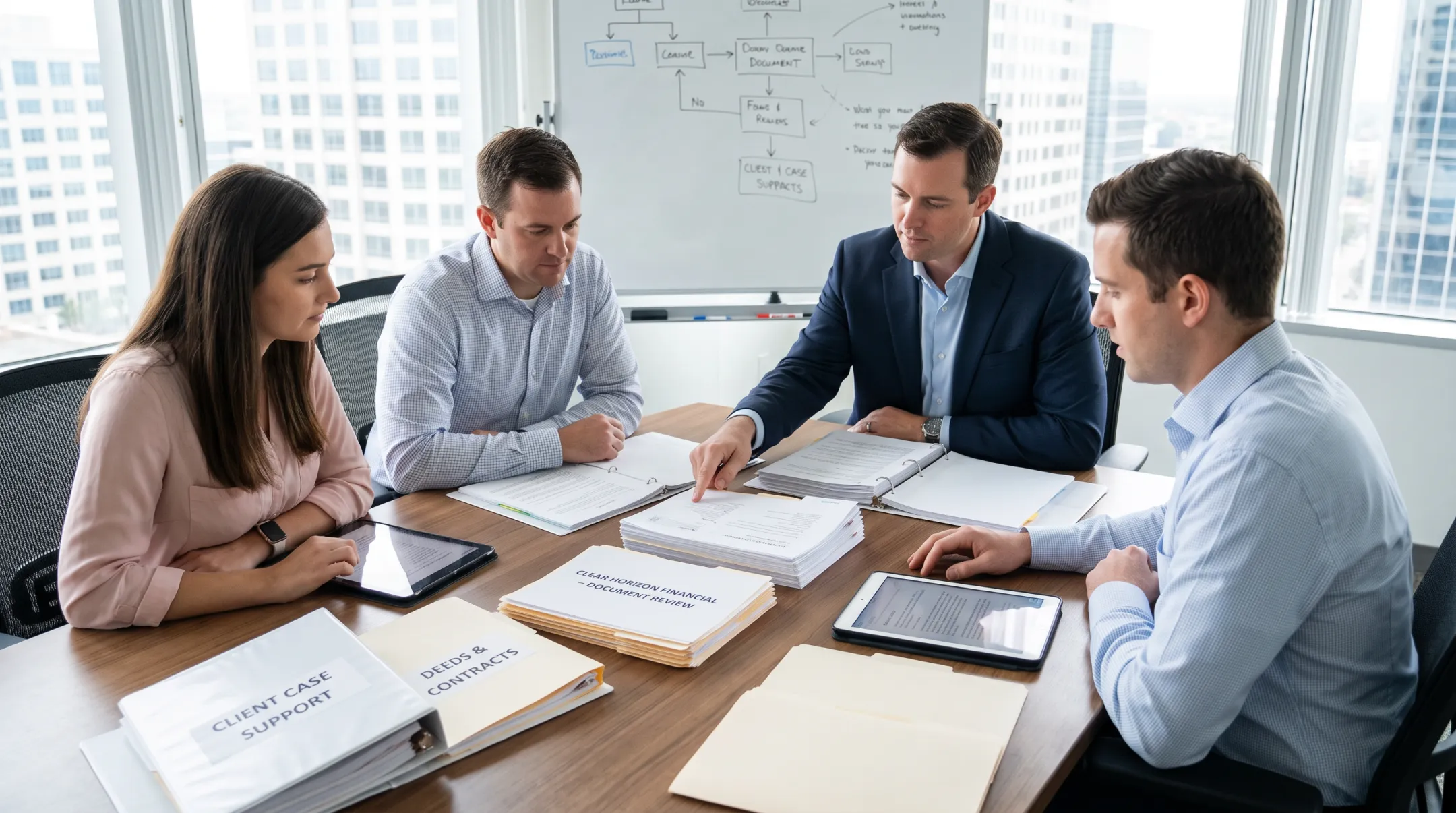 Clear Horizon Financial team reviewing timeshare exit documents