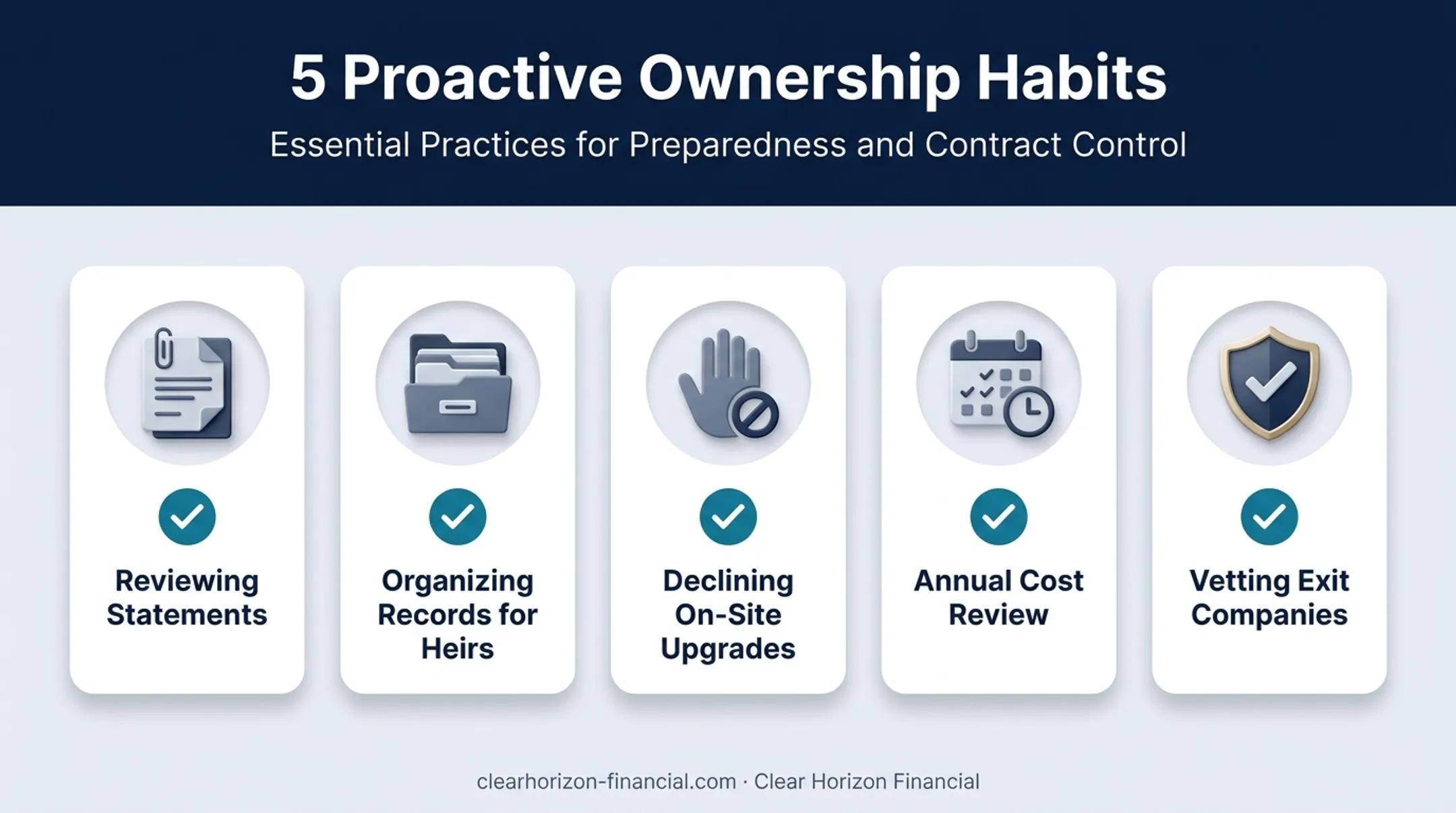 Five habits for long-term timeshare ownership control checklist