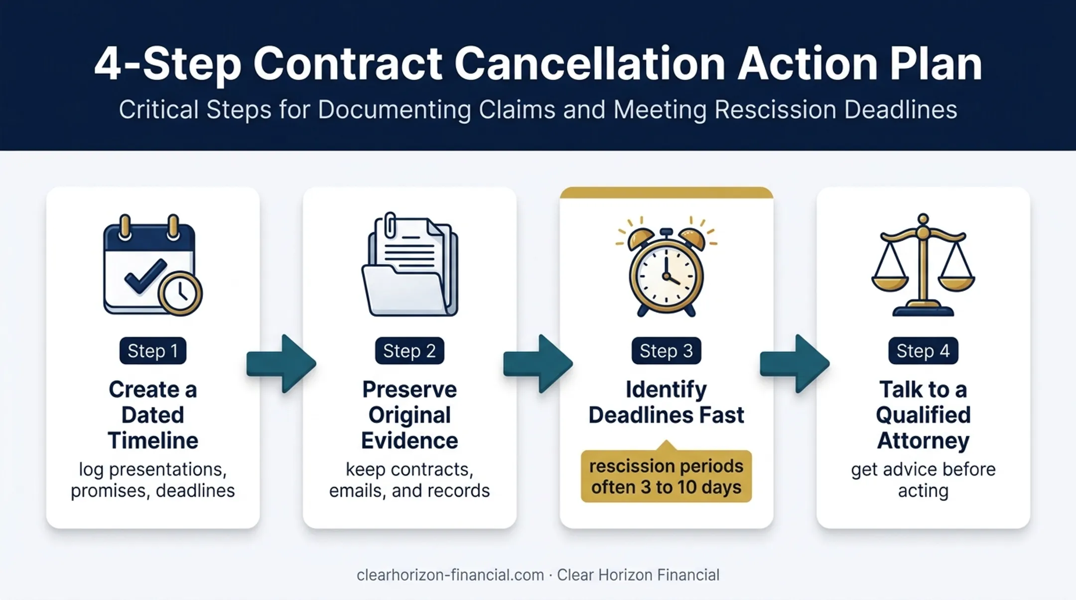 Four-step timeshare misrepresentation documentation process