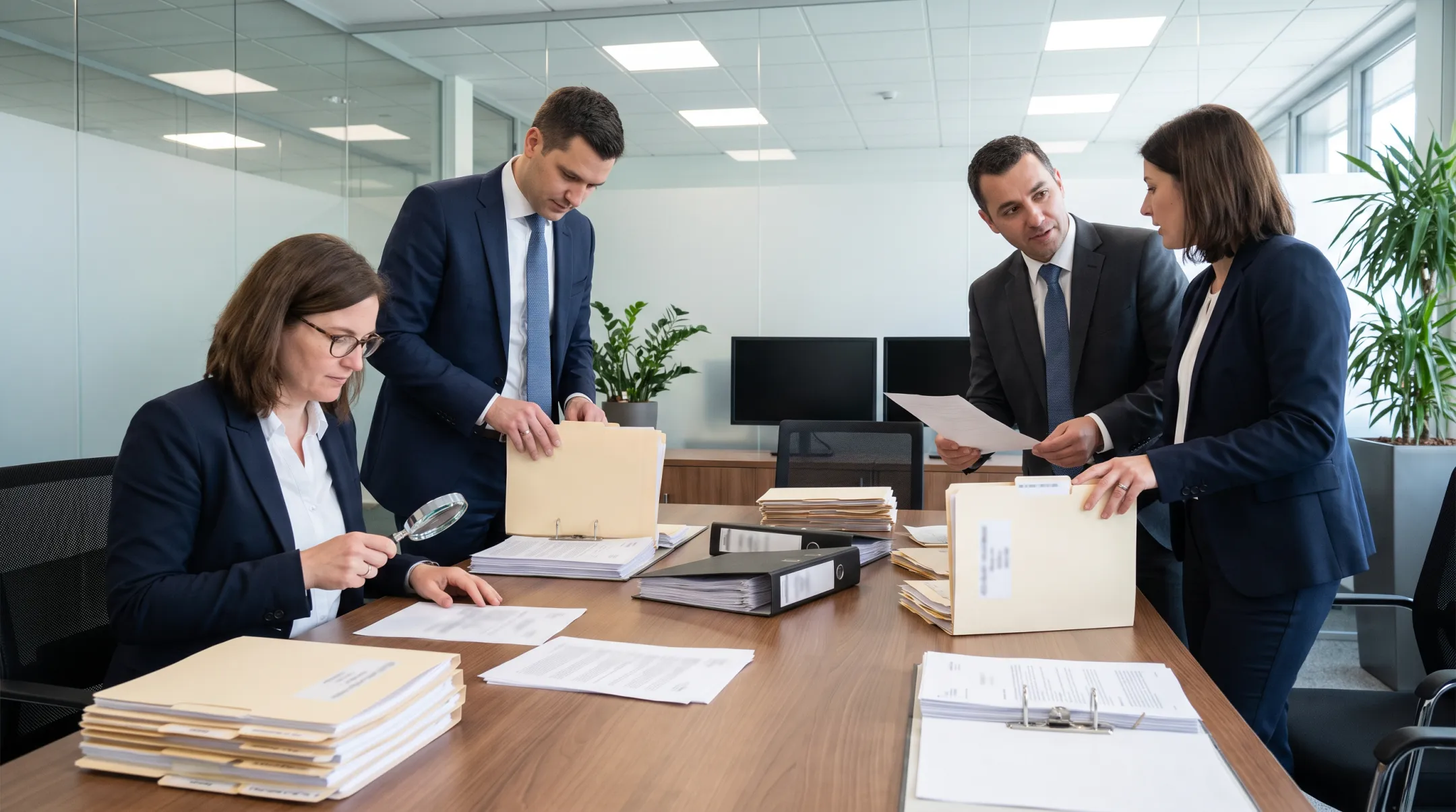 Timeshare contract review team organizing client exit documentation