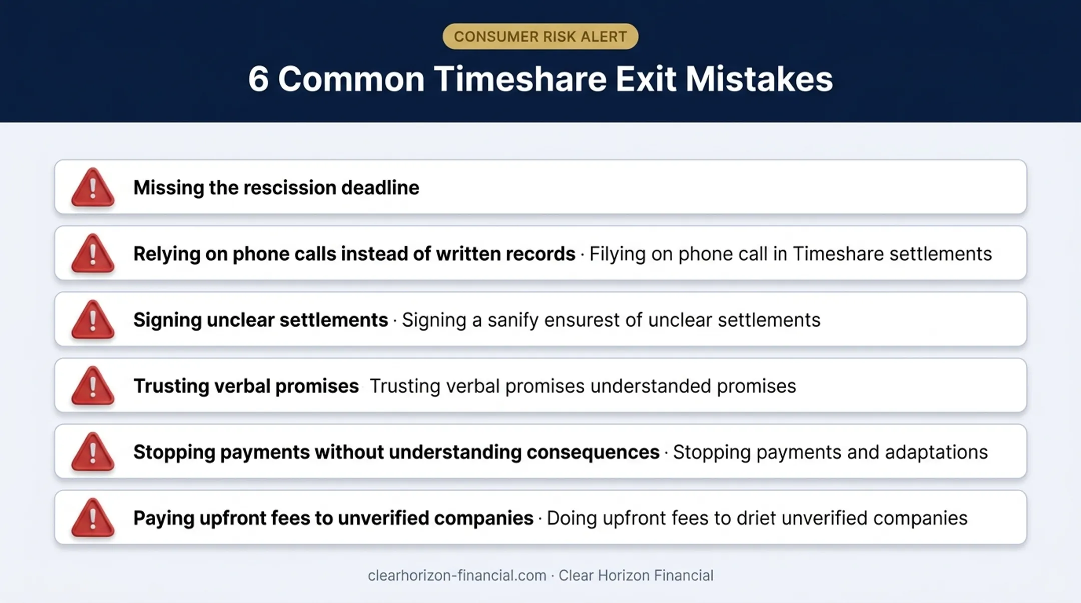 Six common mistakes to avoid when exiting a timeshare contract