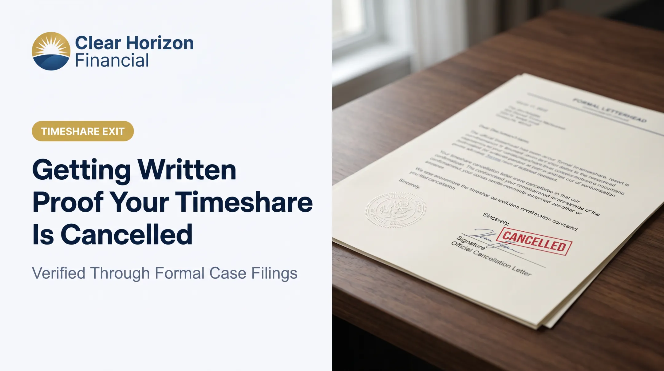 Getting Written Proof Your Timeshare Is Cancelled