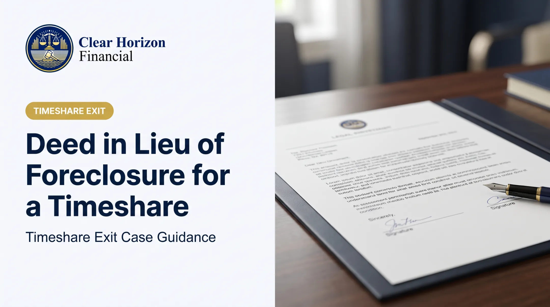 Deed in Lieu of Foreclosure for a Timeshare