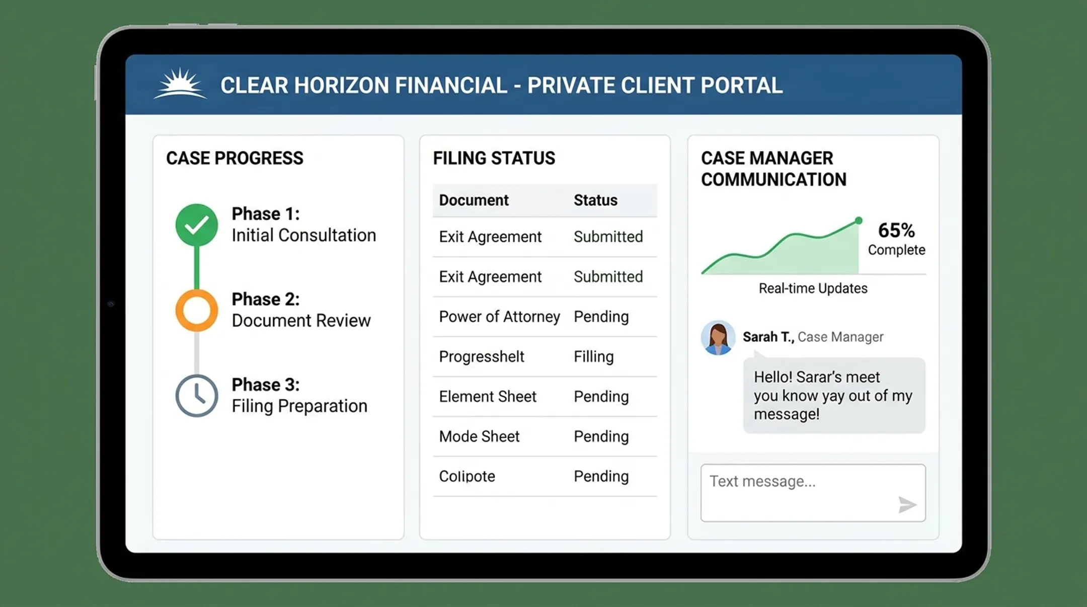 Clear Horizon Financial client portal tracking timeshare exit case progress