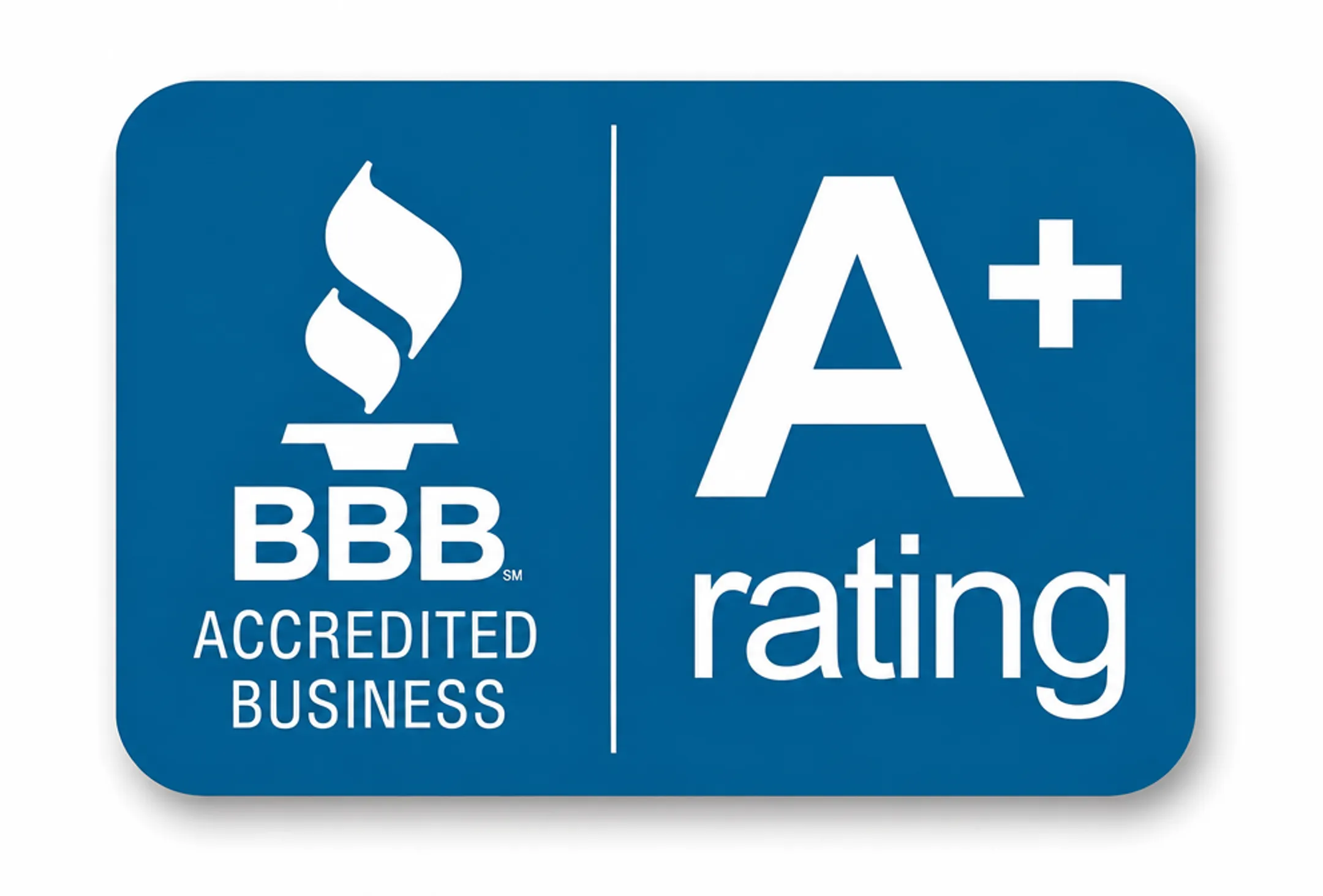 Better Business Bureau accreditation seal verifying legitimate consumer service company