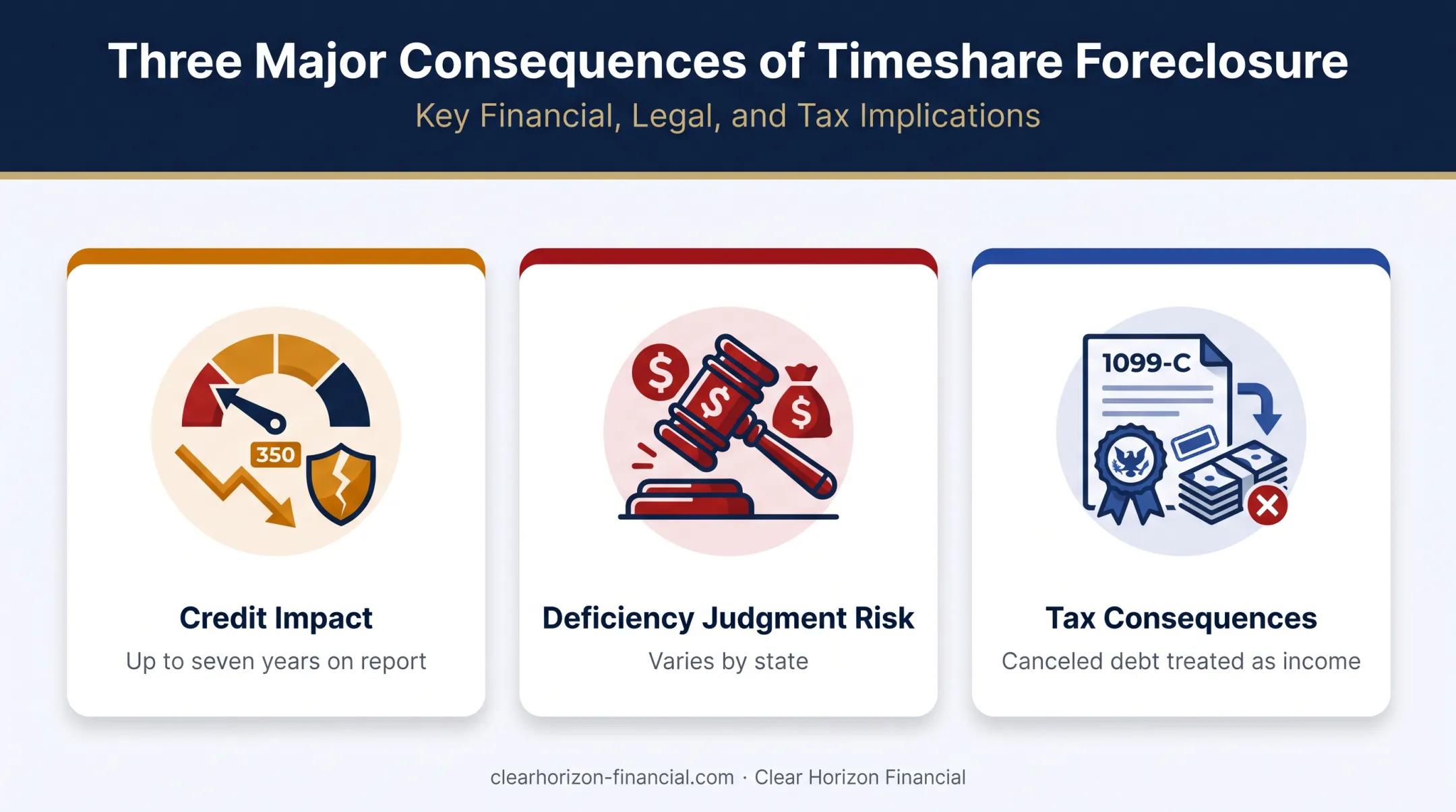 Three key consequences of timeshare foreclosure credit deficiency and tax