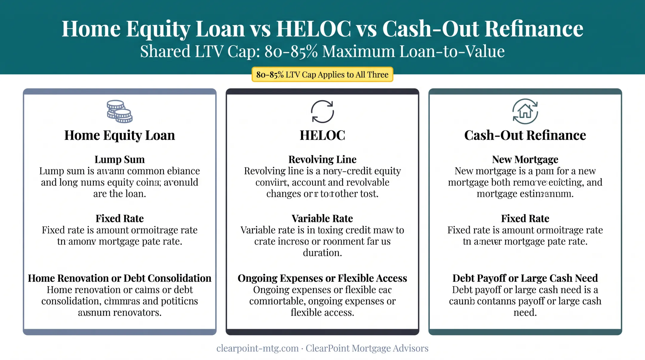 Three ways to access home equity loan HELOC cash-out refinance compared