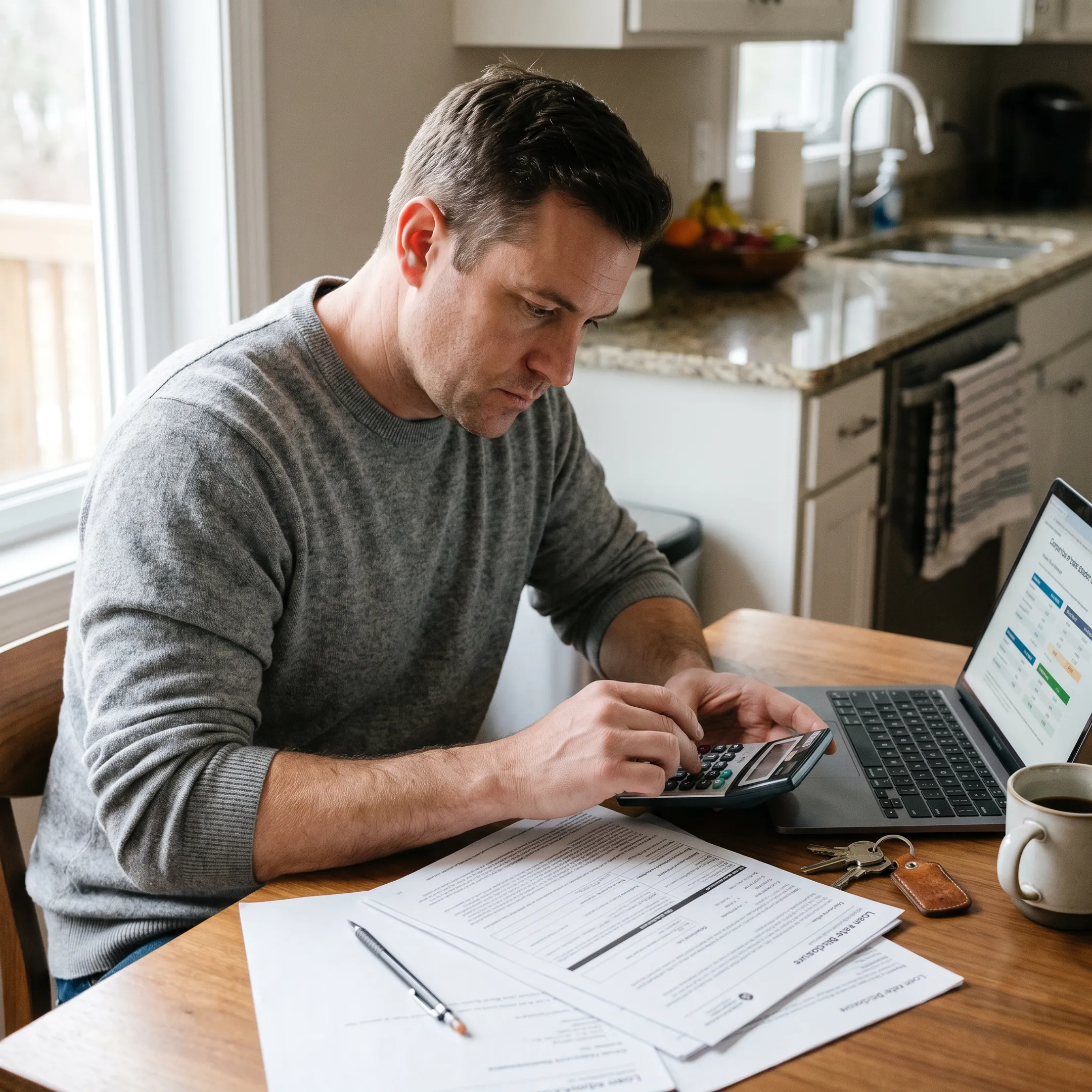 Homeowner reviewing home equity loan rate options