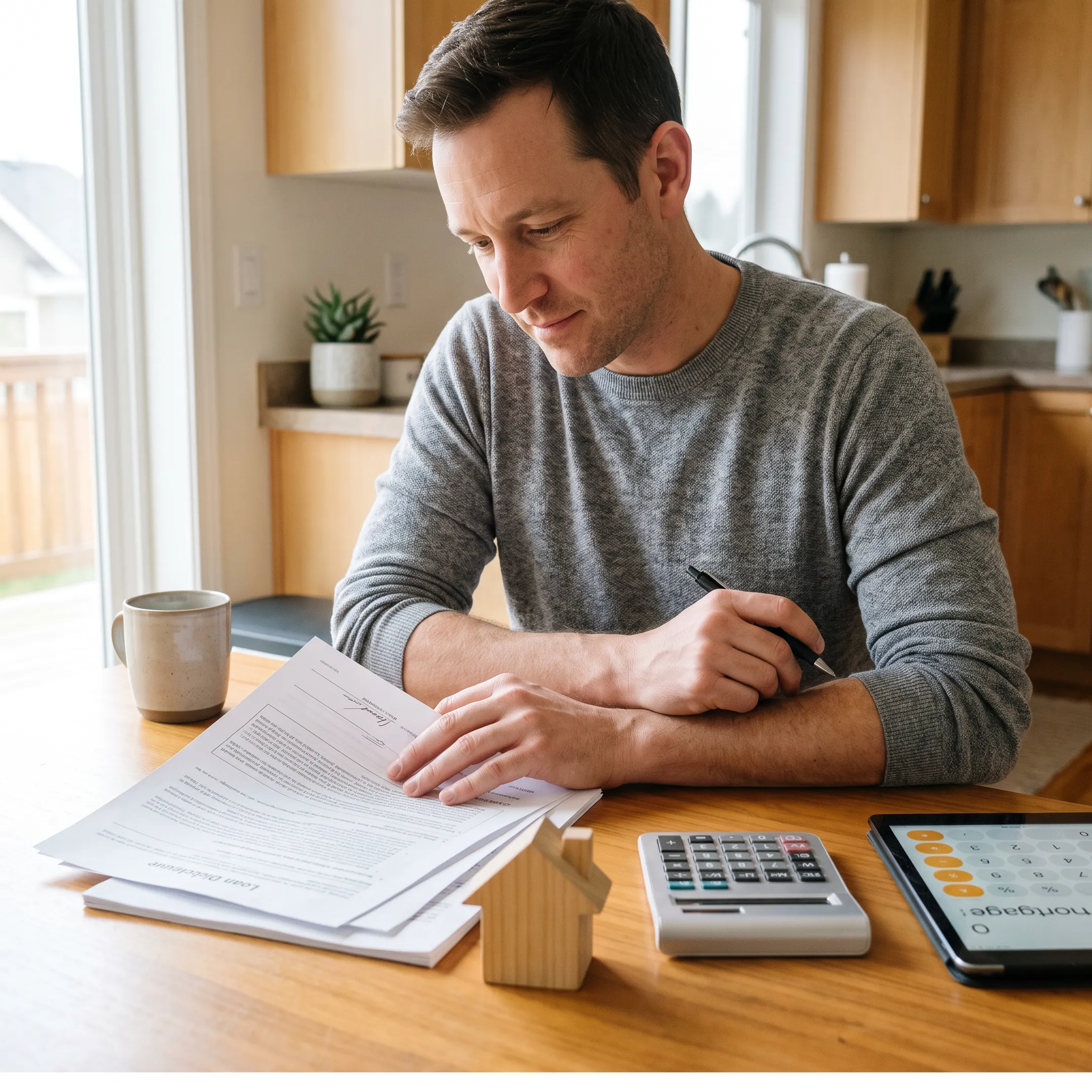 Homeowner reviewing home equity financing options