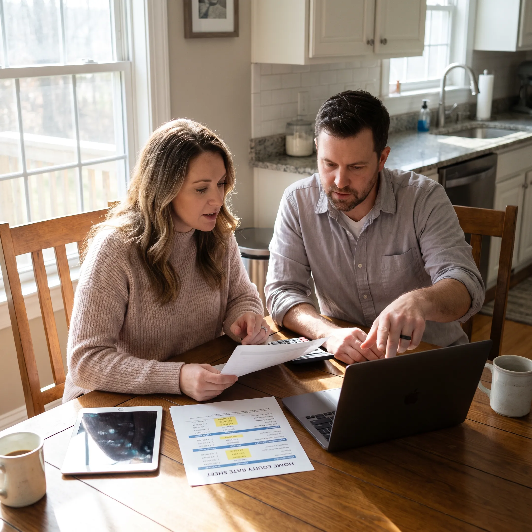 Homeowner reviewing home equity financing options