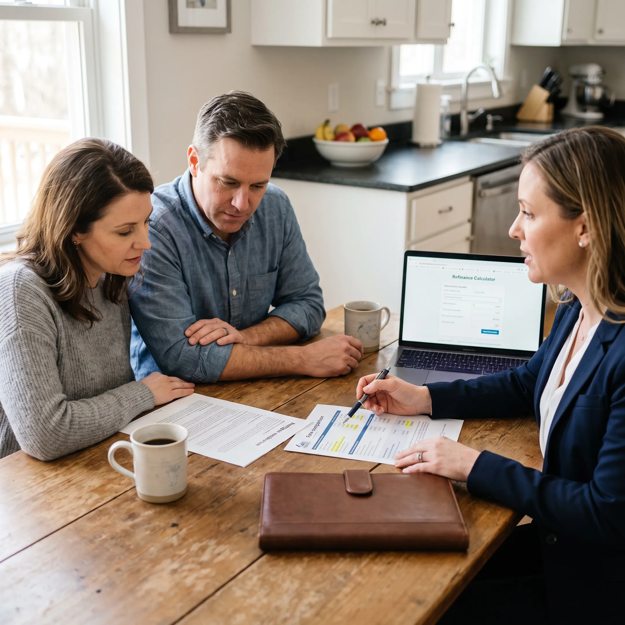 Homeowner reviewing cash-out refinance options
