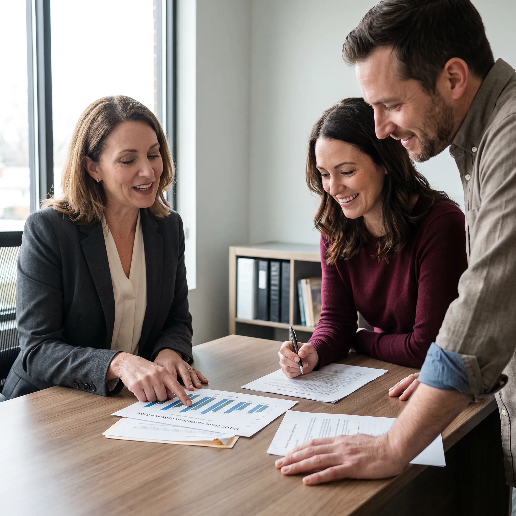 Advisor explaining home equity options to homeowners