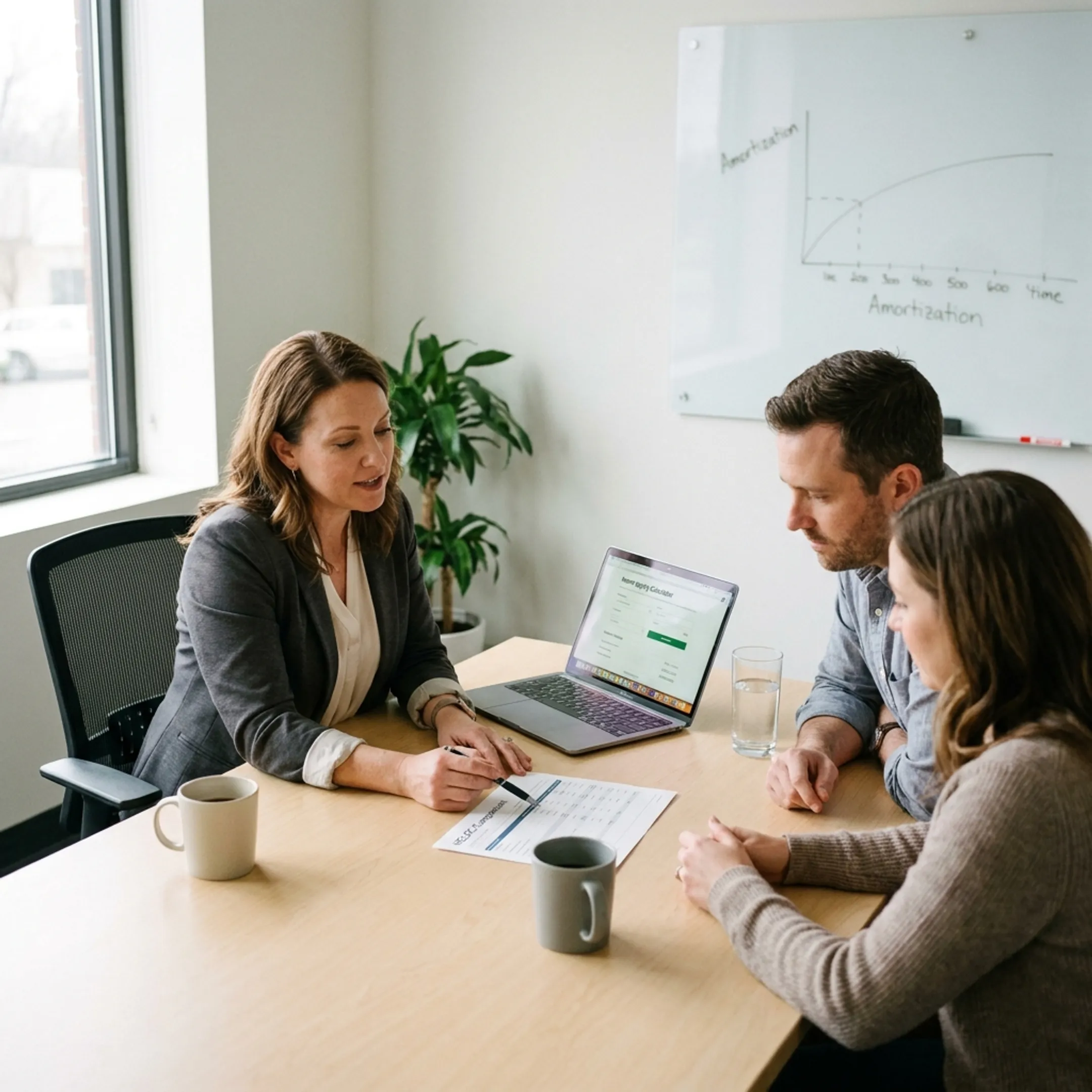 Homeowner reviewing HELOC options with a mortgage advisor