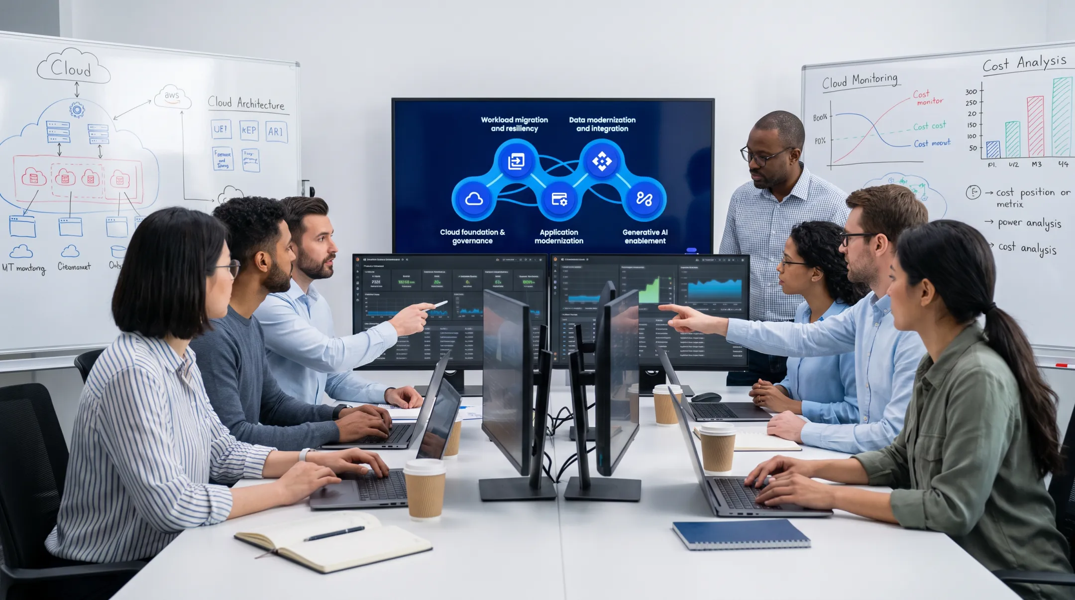 Cloudtech team monitoring secure AWS cloud environment after migration