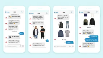 Retail brand AI chatbot interface showing personalized product recommendations on mobile