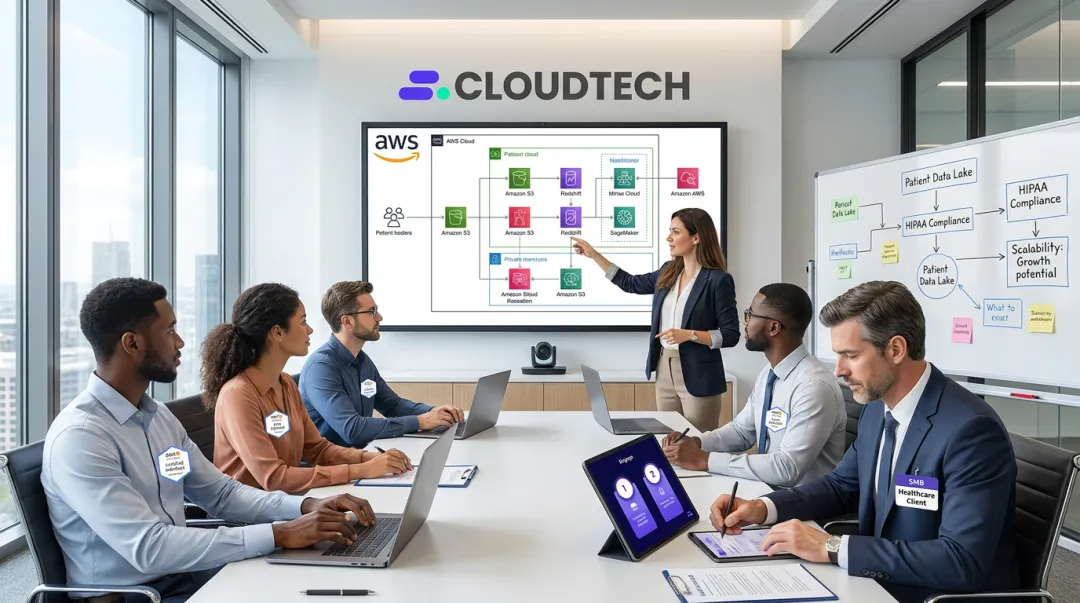 Cloudtech AWS-certified team delivering HIPAA-compliant data pipeline solution for healthcare SMB