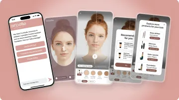AI-powered personalized beauty product recommendation interface on mobile app