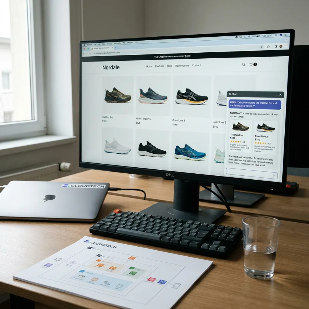 AI chatbot assisting shoppers on a Shopify store