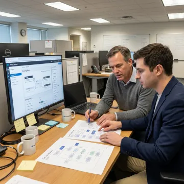Team configuring AI voice agent workflow