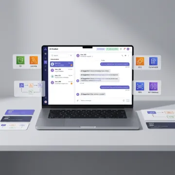 AI chatbot dashboard on a laptop