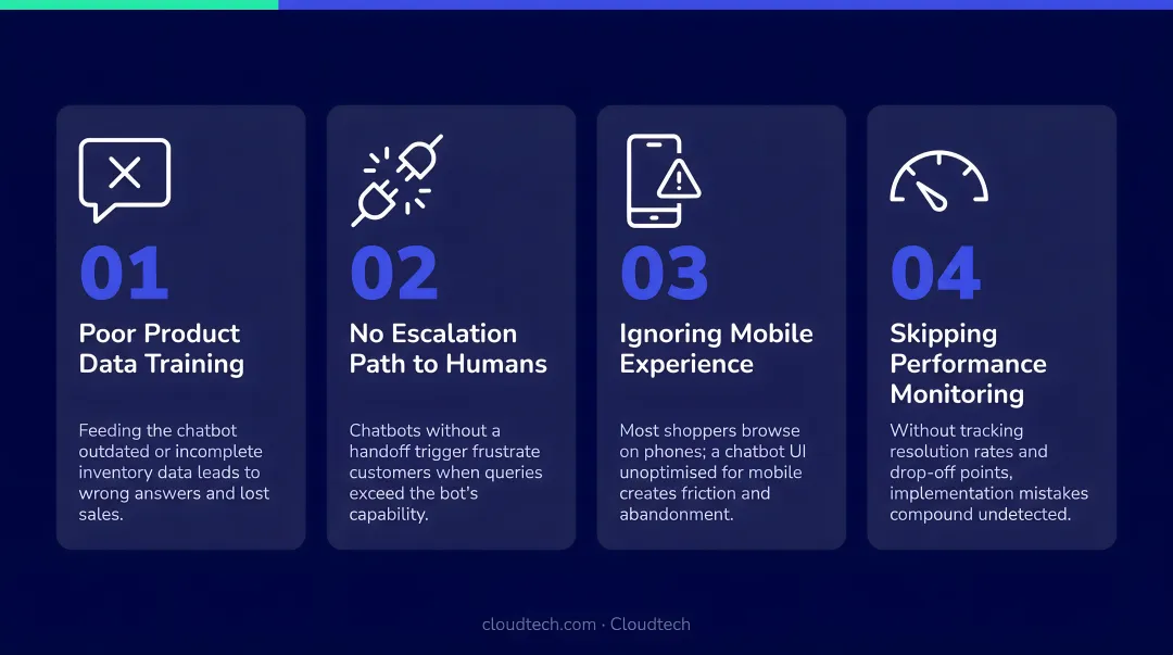 Four common AI chatbot implementation mistakes ecommerce stores must avoid