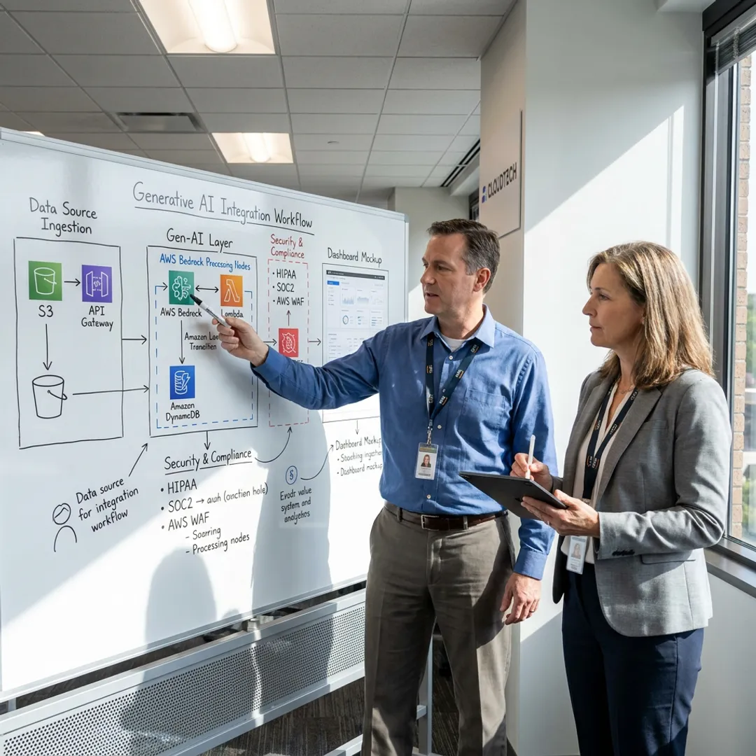 Cloud team mapping a generative AI integration process