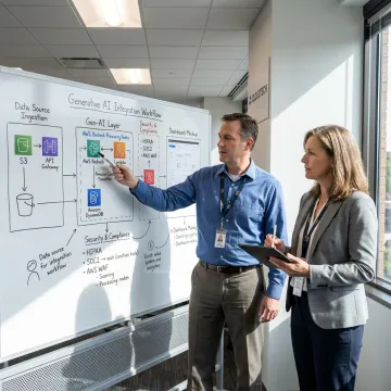 Cloud team mapping a generative AI integration process