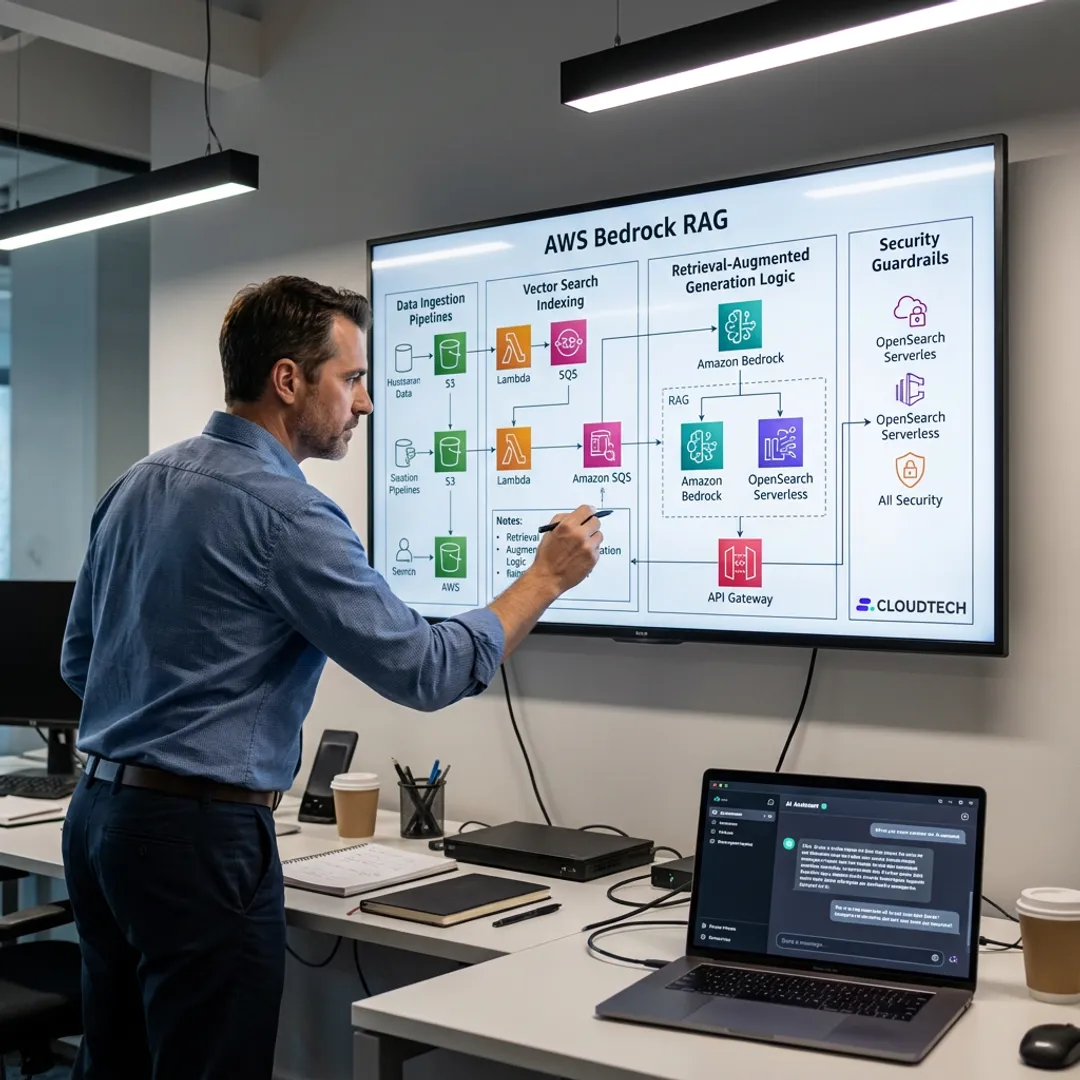 Solutions architect designing AWS generative AI workflow