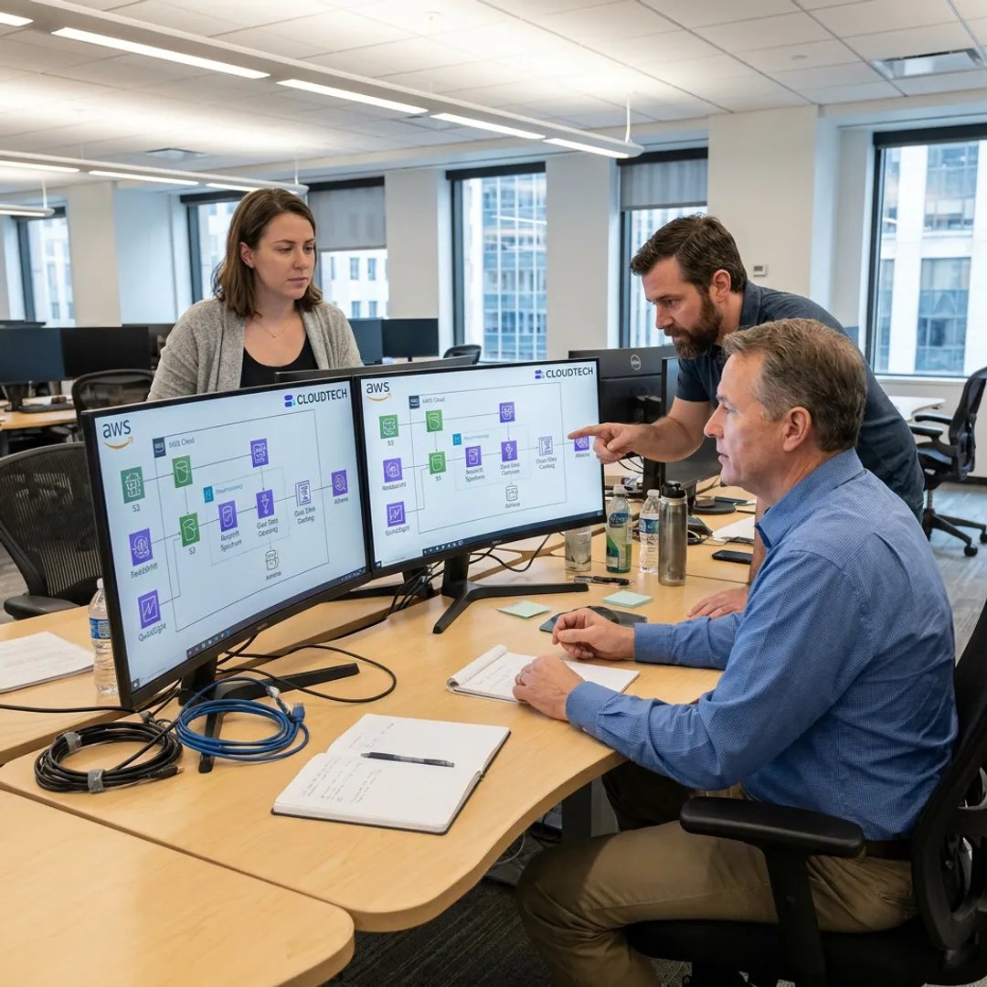 AWS data team planning a cloud warehouse architecture