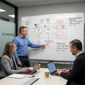 AWS consultants reviewing cloud architecture roadmap