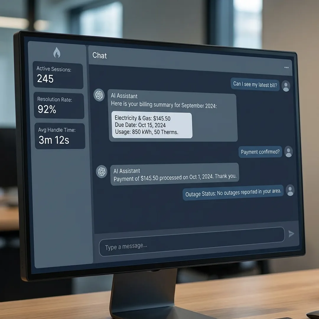 AI chatbot supporting utility billing customers