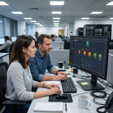 Generative AI development team working on AWS cloud architecture