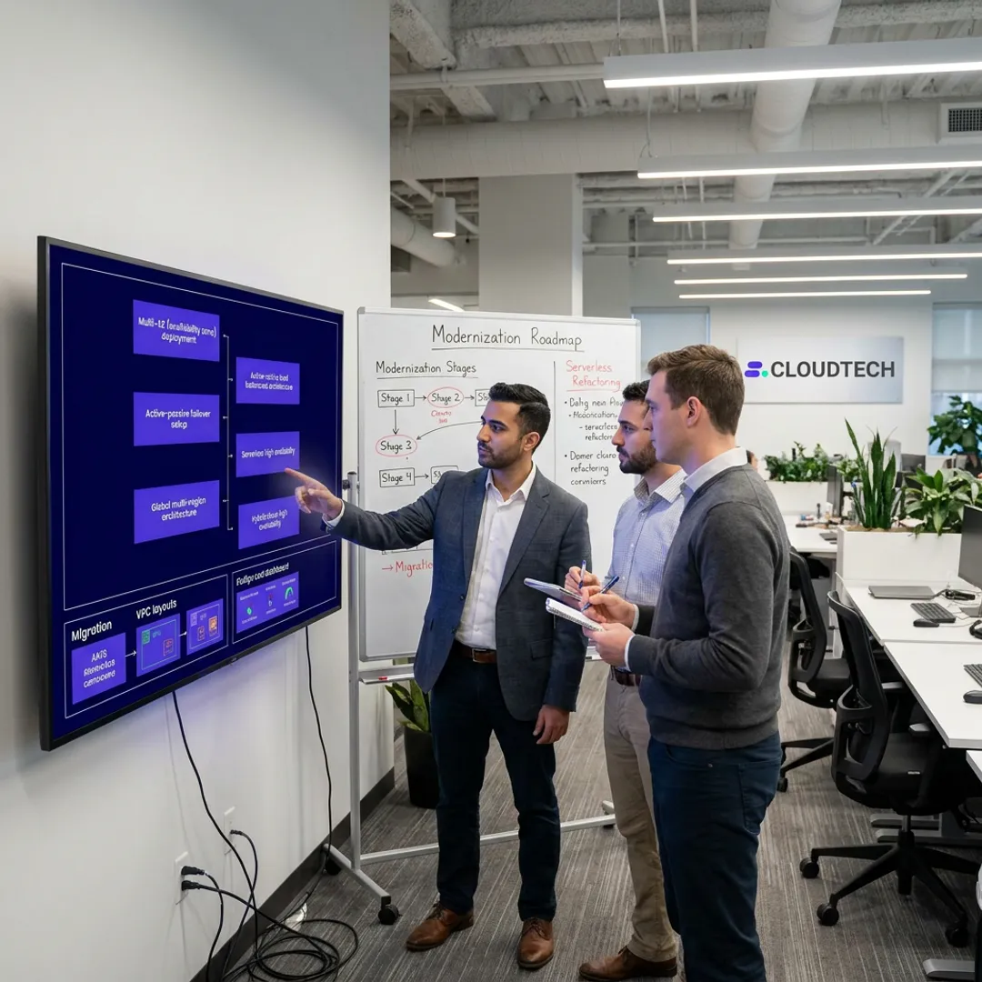 Cloud engineers planning AWS migration and modernization