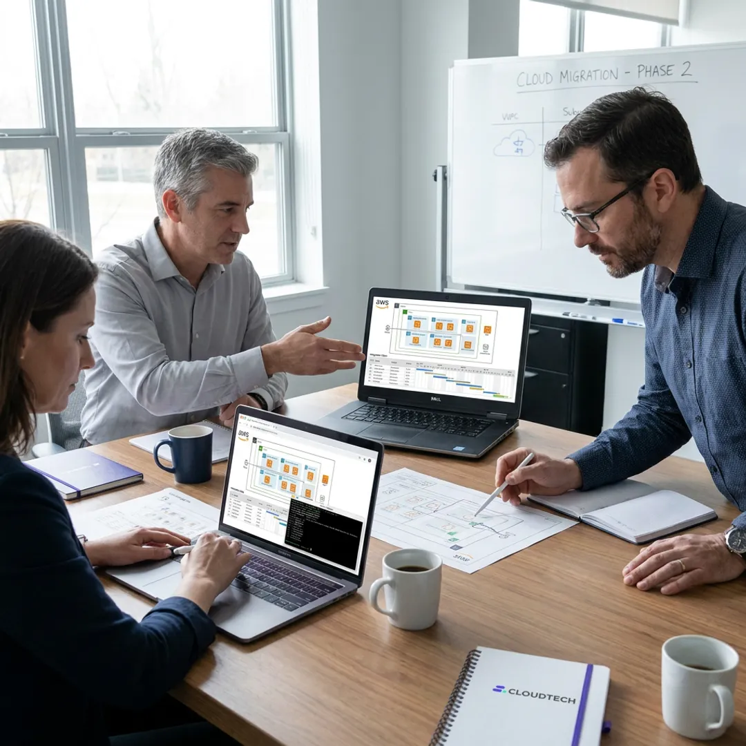 AWS migration team planning cloud infrastructure
