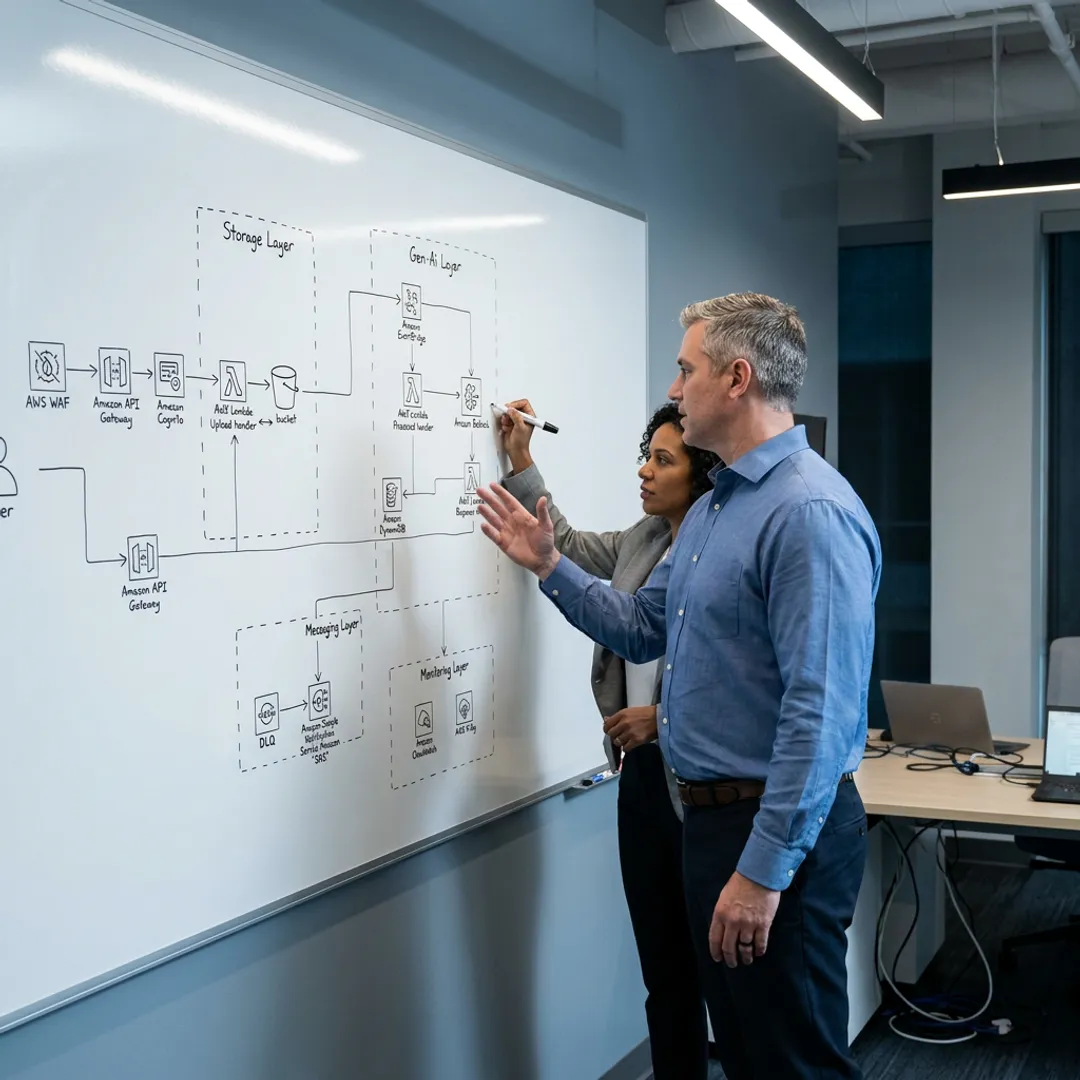 AWS architects planning a generative AI workflow