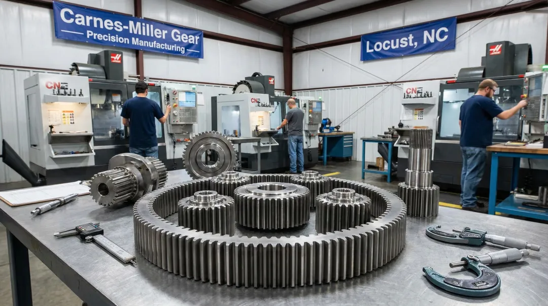 Carnes-Miller Gear precision planetary gear components manufactured in Locust NC facility