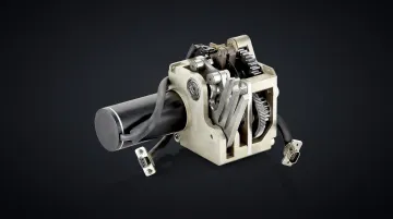 Aerospace gearbox assembly showing precision ground gear components in industrial setting