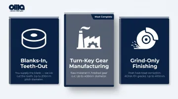 Three custom gear cutting service models comparison from blanks-in to turn-key manufacturing