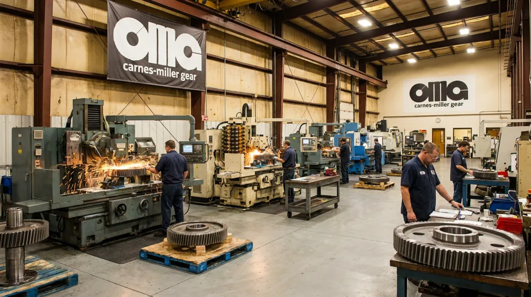 Carnes-Miller Gear manufacturing facility floor with precision gear machining equipment