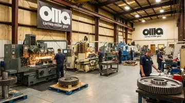 Carnes-Miller Gear manufacturing facility floor with precision gear machining equipment