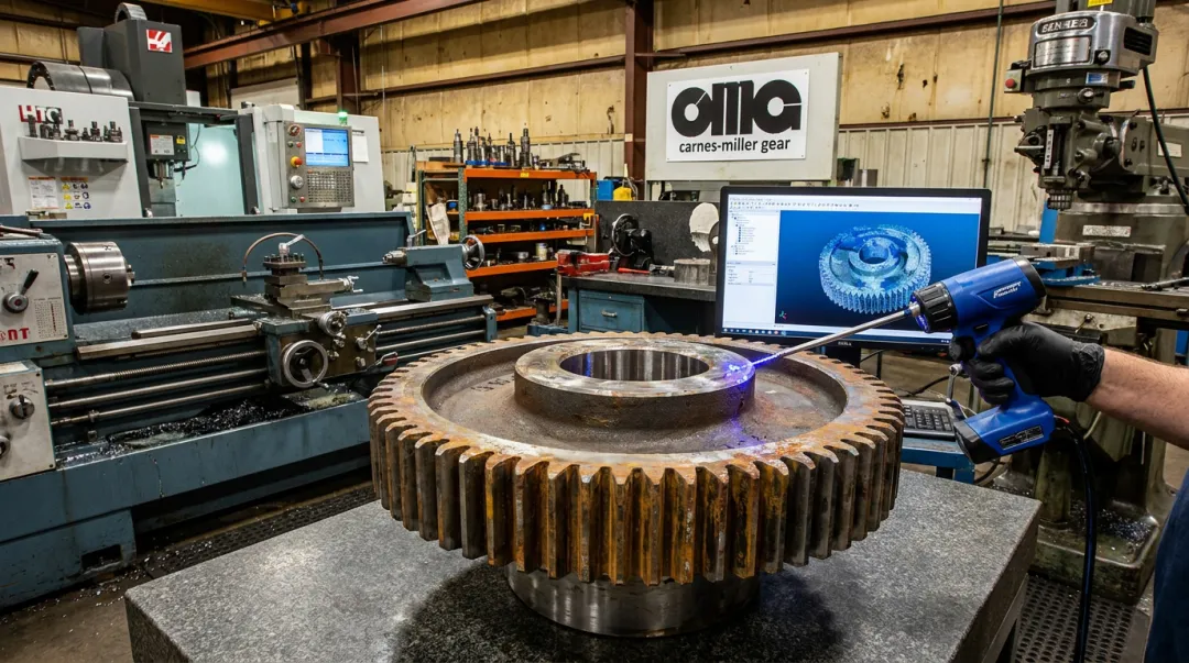 Carnes-Miller Gear reverse engineering measurement process for legacy industrial gears